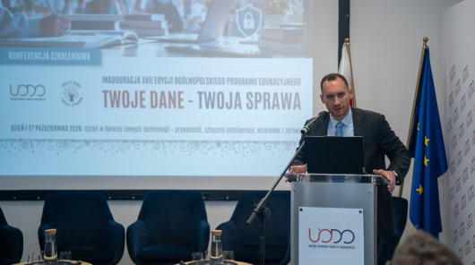zdjęcie z konferencji „Uczeń, dane osobowe, technologia. Jak budować bezpieczną i odporną cyfrowo szkołę?,” która odbyła się 27 i 28 października 2026 r.